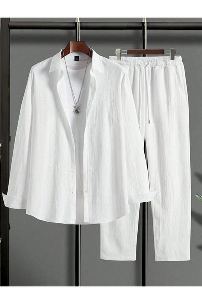 Altamira Set de trening pentru bărbați, alb, cu mânecă lungă, pantaloni