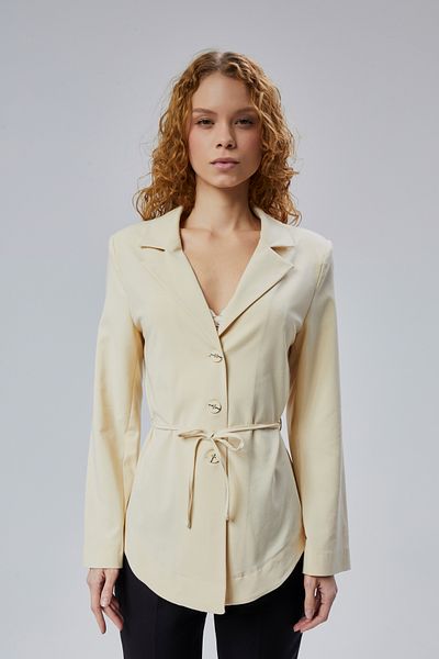 Bolivente Ecru Limited Edition Double Breasted Collar Padded Shirt Jacket