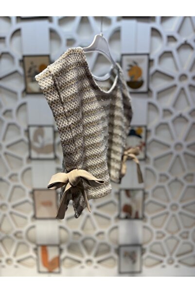 KUMRUNUN DÜNYASI Girl's Ruffled Sleeve Collar Shirt Knitwear Sweater Trousers 3-Piece Top and Bottom Set