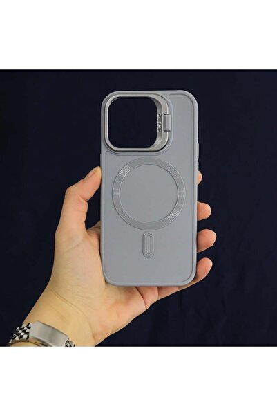 DEMİNA İphone 15 Uyumlu Stand Özellikli Magsafe Silikon Kılıf