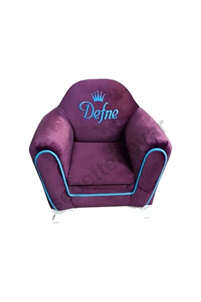 Teknor İsme Özel Şeritli Çocuk Koltuğu Bordo