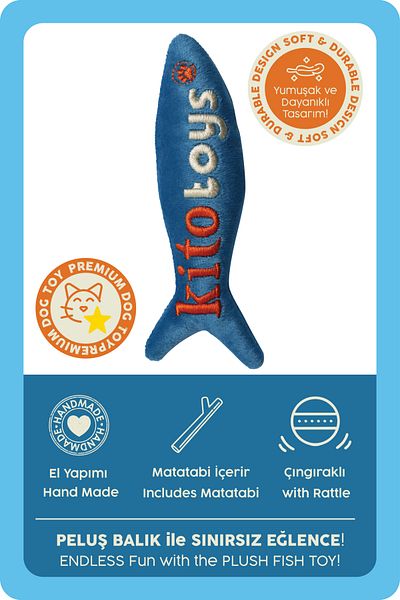 kito Toys Fish Plush Cat Toy (Matatabi Contains)