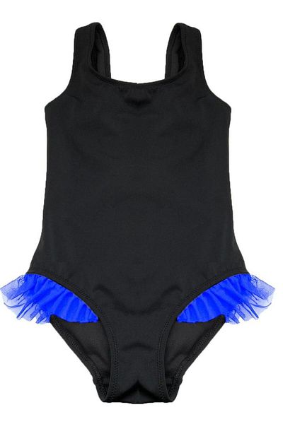 DEEP BEACH Black Saks Ruffle Detailed Girls' Swimsuit Db200618cm