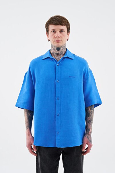 Machinist Men's Basic Cotton Shirt Saks Blue
