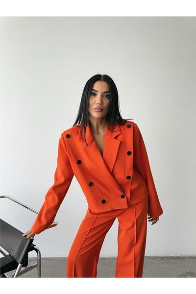 leyla sanat sanata yeni bir bakış açısı Leyla Art a New Perspective on Art Jacket - Pants Suit - Orange