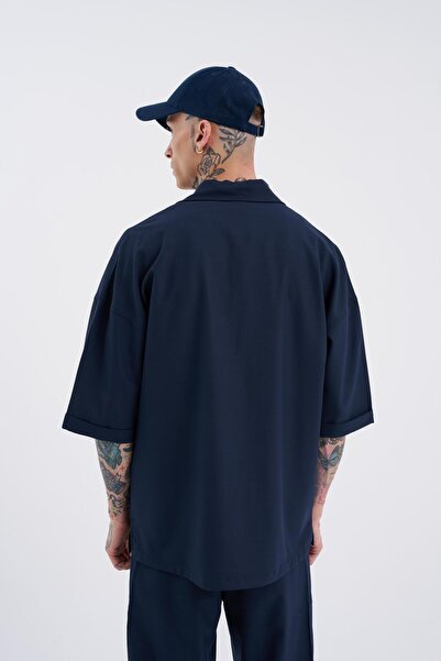 Machinist Men's Striped Navy Blue Shirt