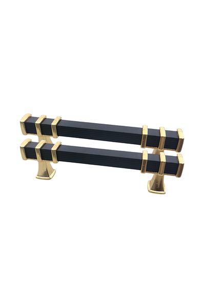 Getshopmini Mâner tavă epoxidică Model modern placat cu aur negru GT1105