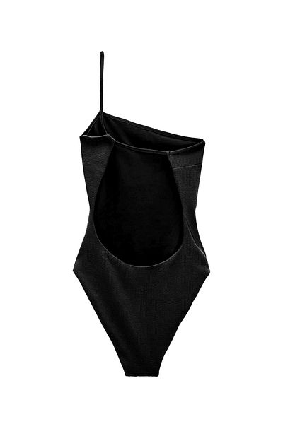 DEEP BEACH Black Back Low-cut Strap Swimsuit Db2000515m