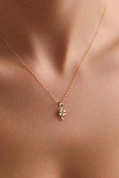 Bayar Gold 14 Ayar Altın Zarif Yonca Kolye