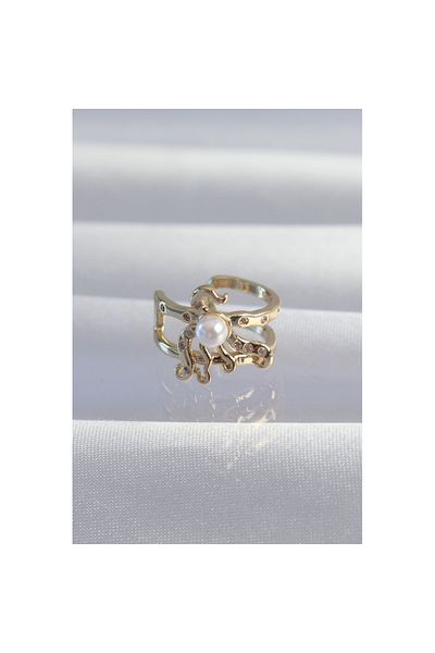 Skygo Brass Gold Color Pearl Octopus Earcuff Earring - Tj-Bkp9333
