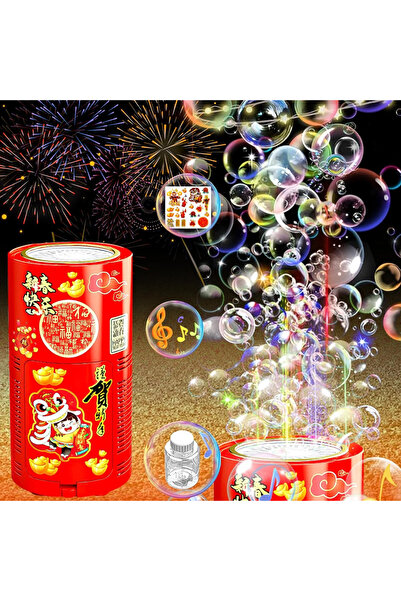 CNGZSHOP Işıklı Sesli Taşınabilir Köpük Baloncuk Makinası Müzikli Parti Kutla...