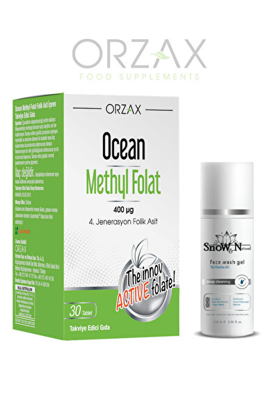 Ocean Mehtyl Folat (4. Jenerasyon Folik Asit) 400mg 30 Tablet + 100ml Yüz Temizleme Jeli Hediye
