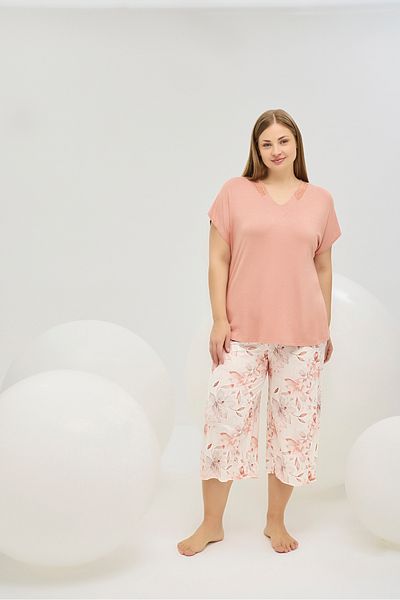 Sevim 16454 Women's Big Size Short Pajama Suit