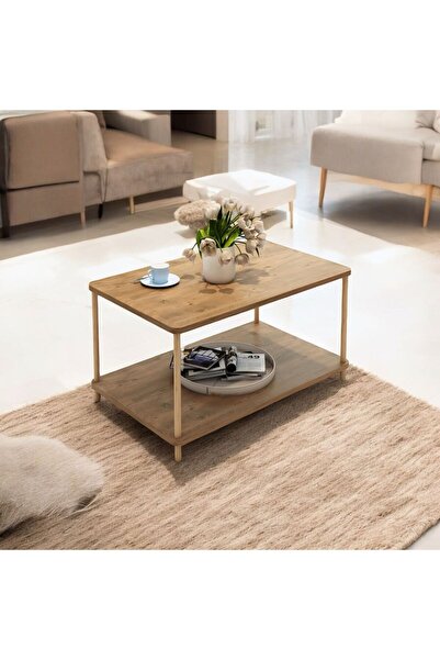 MERVİNG Kare orta sehpa ahşap ayaklı şık tasarım ve kolay kurulum atlantik ça...