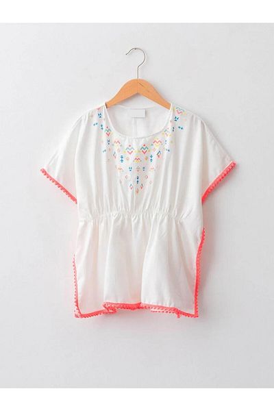 DEEP BEACH Printed Pompom Girl's Pareo