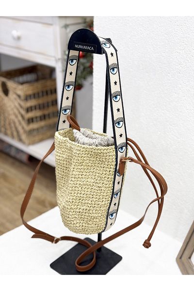 NUR KARACA Geantă pentru femei Straw Mover Crossbody Seat Opțiuni întunecate și altele