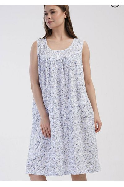 ELİS 100% Cotton Plus Size Floral Patterned Nightgown
