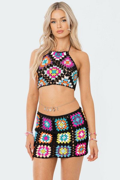 DEEP BEACH Mini Hand Knitted Skirt