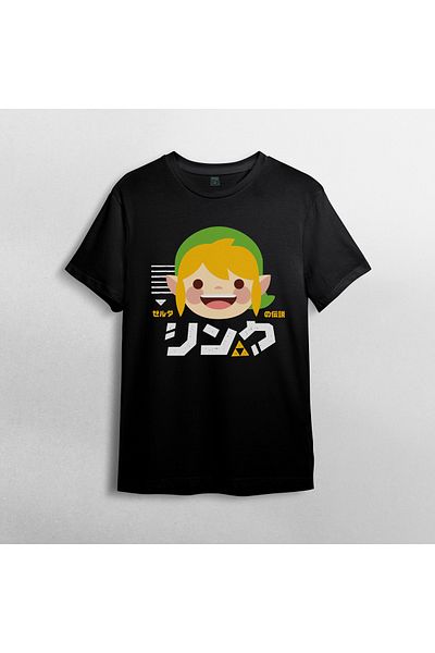 Pixxa The Legend of Zelda - Link Unisex 100% βαμβακερό μπλουζάκι με λαιμόκοψη μοντέλο 4