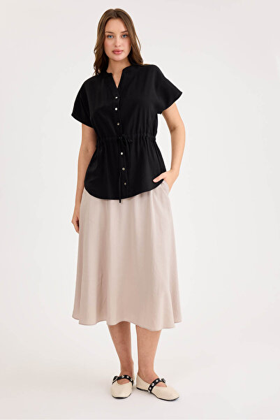 Vitrin Modal Fabric Midi Length Skirt with Pockets