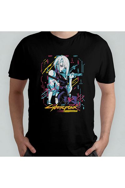 Pixxa Μπλουζάκι Cyberpunk Edgerunners Unisex 100% βαμβακερό με λαιμόκοψη μοντέλο 1