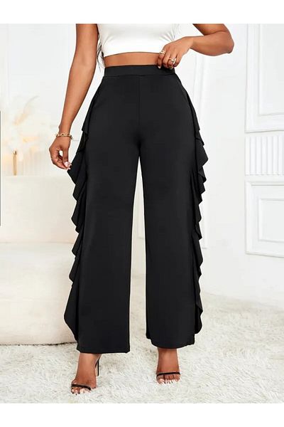 Modayakamoz Women's High Waist Side Flywheel Sandy Pants with Pockets