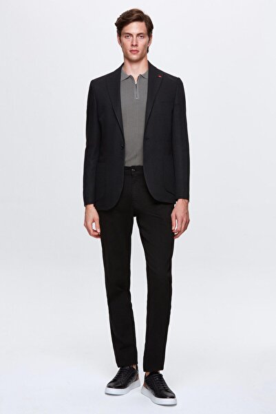 Twn Μαύρο εφαρμοστό Flying Blazer - Μπουφάν από ύφασμα Dobby