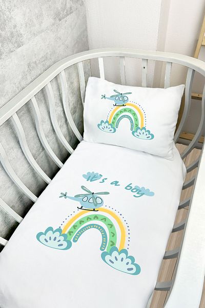 Messido Cotton Satin Printed Patterned Mother's Side Crib Duvet Cover Set 60X100 cm - Msd-210