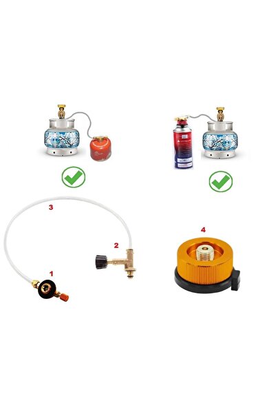 simply line Kamp Bütan Propan Gaz Kartuşu Dolum Aparatı Piknik Tüpünden Gaz Doldurma (DAR ÇEMBER) T MUSLUK