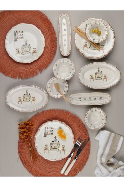 Viyalente Faylınn 14 Piece Breakfast Set for 6 People