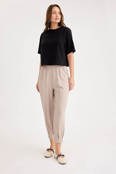 Vitrin Pleated Carrot Cut Modal Trousers