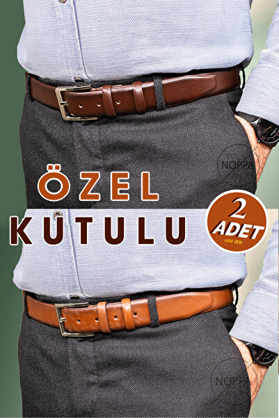 debbah Pachet de 2 centuri clasice pentru bărbați din piele naturală 100% - (...