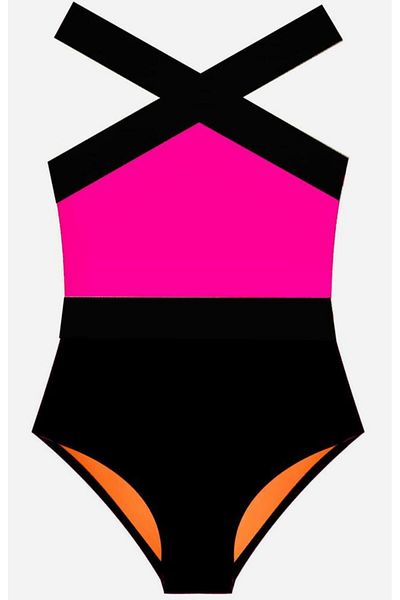 DEEP BEACH Black-Pink Girl's Swimsuit Db 200703 Cm