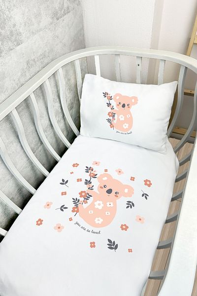Messido Cotton Satin Printed Patterned Mother's Side Crib Set 60X100 cm - Msd-211