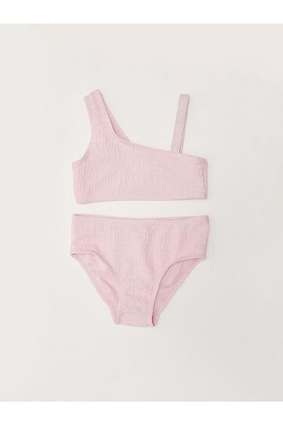 DEEP BEACH Textured fabric girl kids bikini suit