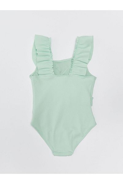 DEEP BEACH Frilly Striped Fabric Girl's Swimsuit DB200789CM