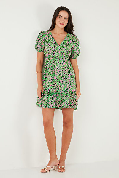 Lela Μίνι φόρεμα με κανονική εφαρμογή με λαιμόκοψη με μανίκια με μοτίβο 67810045