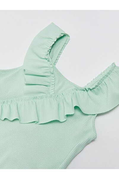 DEEP BEACH Frilly Striped Fabric Girl's Swimsuit DB200789CM