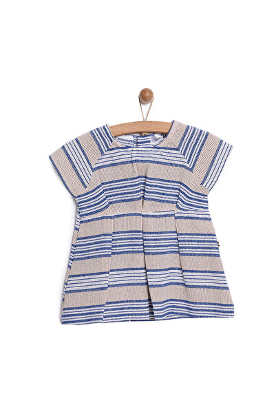 Genel Markalar BabyZ Çizgili Brode Elbise Kız Bebek