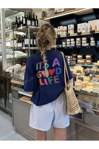 OVER HEAD Ženska majica It A Good Life Štampano Oversize kroj T-shirt