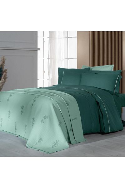 Sarev Eva Eldon Green Single 100% Cotton Duvet Cover and Pike Set