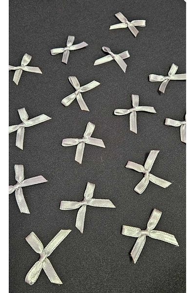 fema aksesuar Gray Small Satin Bow 50Pcs