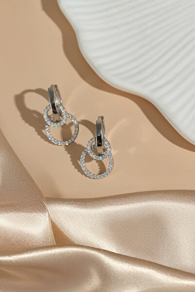 Gümüş Vadisi Kadın 925 Ayar Gümüş Zirkon Taşlı Küpe