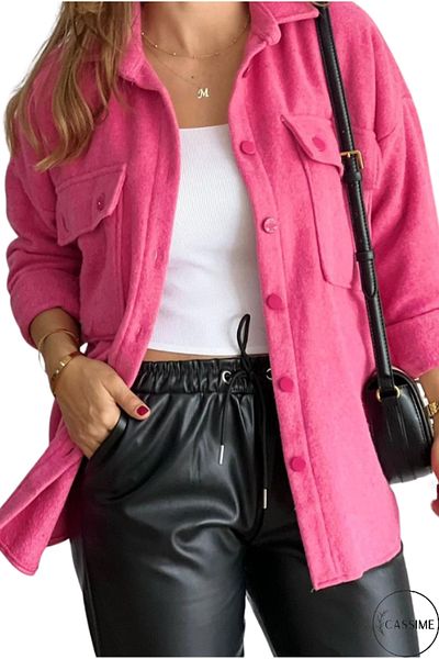 Cassime Cămașă de damă cu cusături roz fucsia - Jachetă de sezon