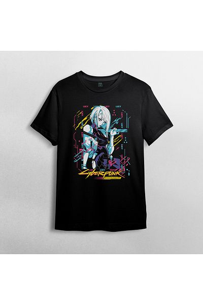 Pixxa Μπλουζάκι Cyberpunk Edgerunners Unisex 100% βαμβακερό με λαιμόκοψη μοντέλο 1