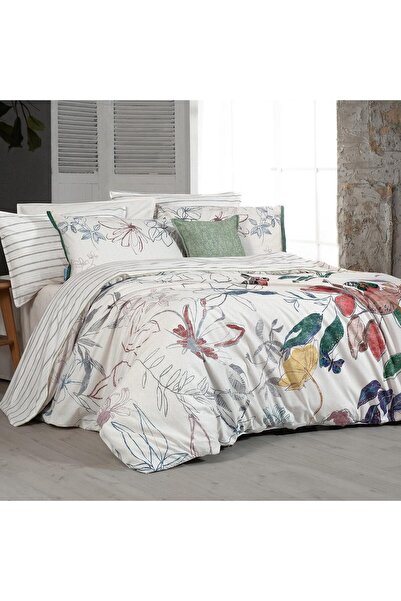 Sarev Adali Beige King Size (King Size) 100% Cotton Duvet Cover Set