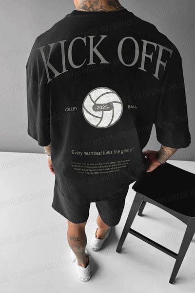 Millionaire Ανδρικό μπλουζάκι μαύρο Kick Off Oversize Loose Wide Fit Loose Cut