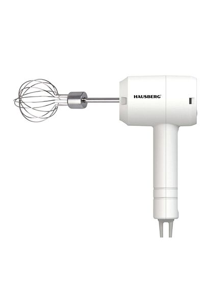 Hausberg Μίξερ φορητή mana HAUSBERG HB-4110, Putere 20W, 3 viteze, Baterie 800mAh, Alb