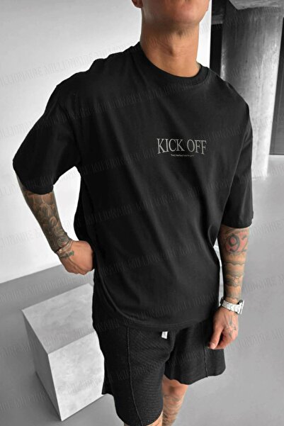 Millionaire Ανδρικό μπλουζάκι μαύρο Kick Off Oversize Loose Wide Fit Loose Cut