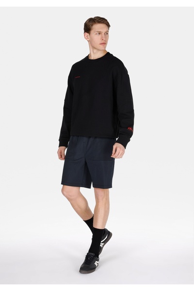 Colin's Regular Fit Mid Waist Plain Men's Black Shorts